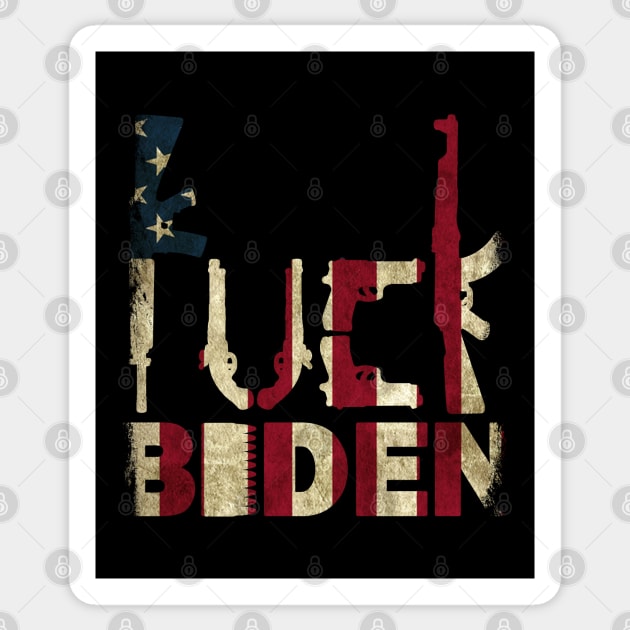 Guns USA Flag Funny Biden Sticker by Hassler88